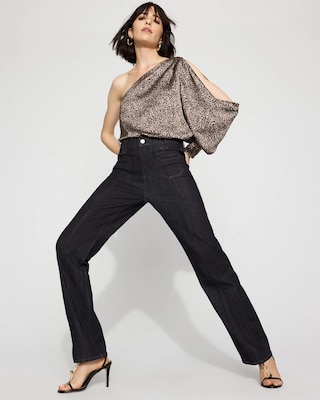 Extra High-Rise Patch Pocket Straight Leg Jean