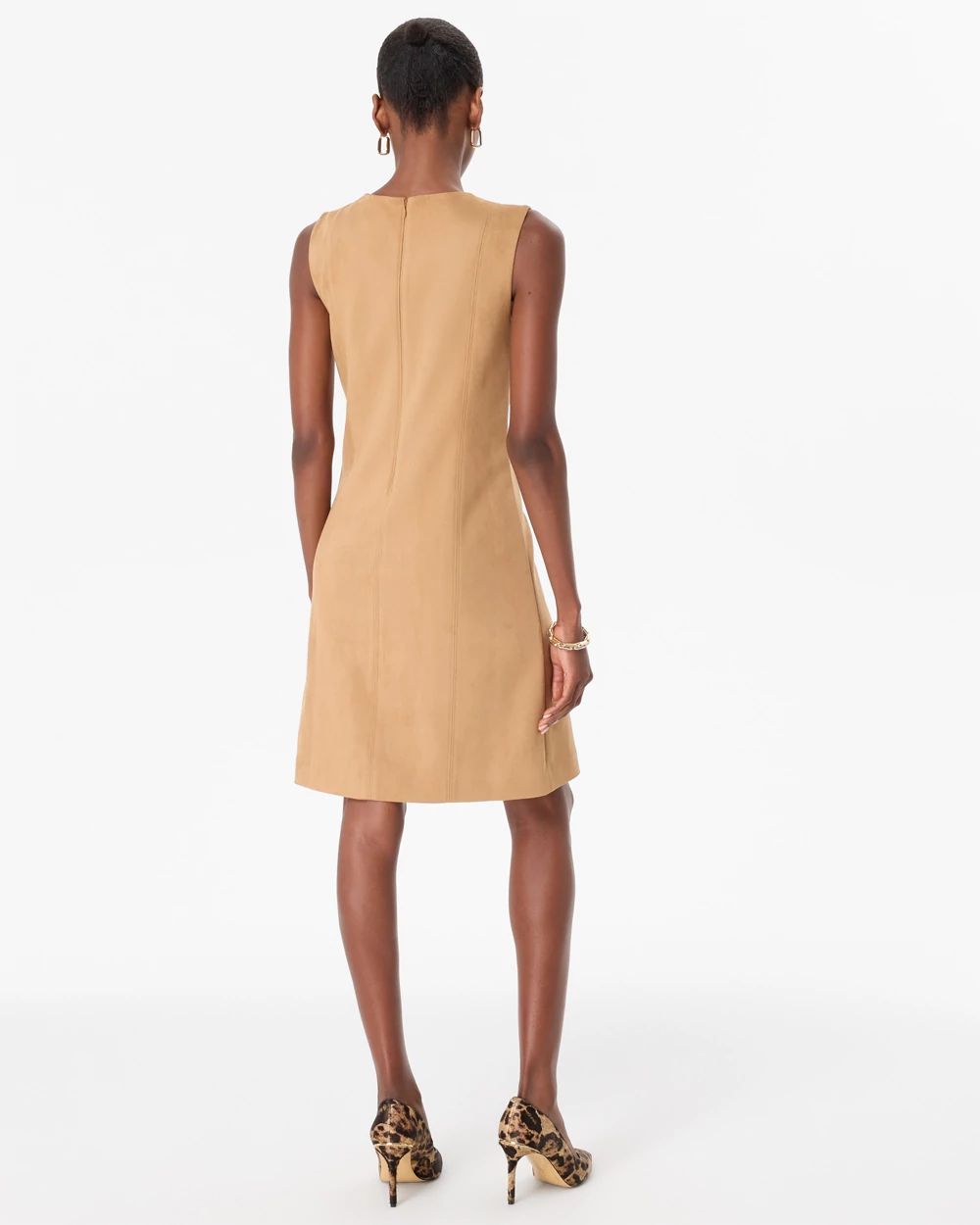 Petite Faux Suede Shift Dress click to view larger image.
