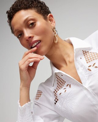 Embroidered Poplin Shirt