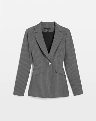 WHBM® One-Button Blazer in Pinstripe click to view larger image.