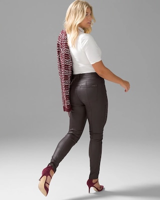 Curvy High-Rise Coated Skinny Cargo Jeans click to view larger image.