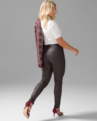 Curvy High-Rise Coated Skinny Cargo Jeans