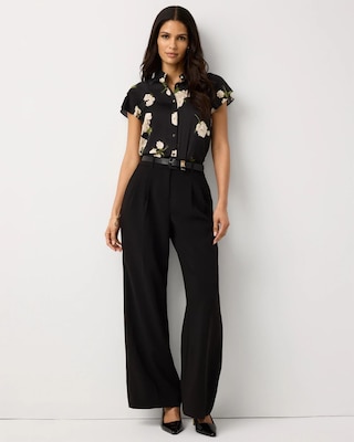 Pleated Wide Leg Pant
