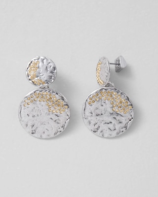 Silver Coin Pavé Earrings click to view larger image.