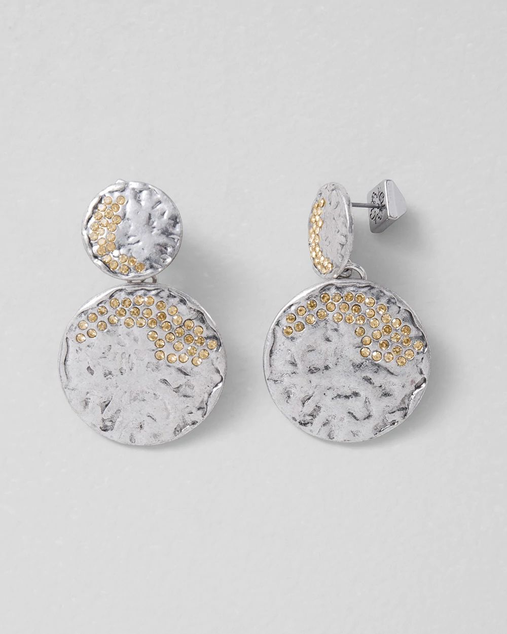 Silver Coin Pavé Earrings click to view larger image.