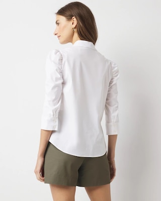 Ruched Sleeve Poplin Blouse click to view larger image.