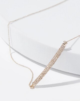 Gold Crystal Bar Single Strand Necklace