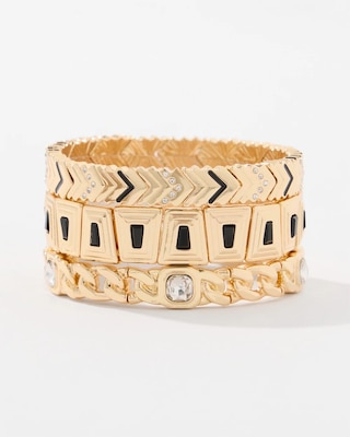 Set of Three Stretch Bracelets click to view larger image.