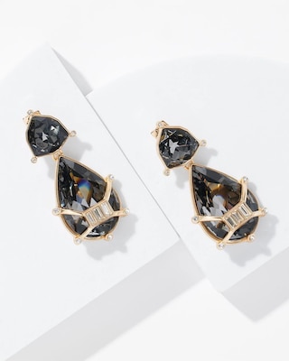 Black Crystal Drop Earring