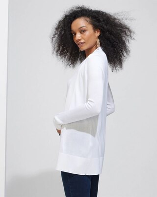Outlet WHBM Rib-Trim Long Cardigan