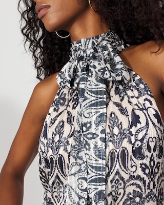 Paisley + Lurex Striped Halter Top click to view larger image.