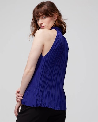 Crinkle Satin Halter Top