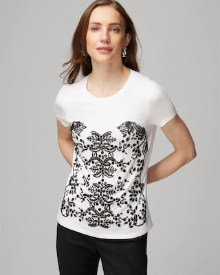 Short Sleeve Embellished Tee