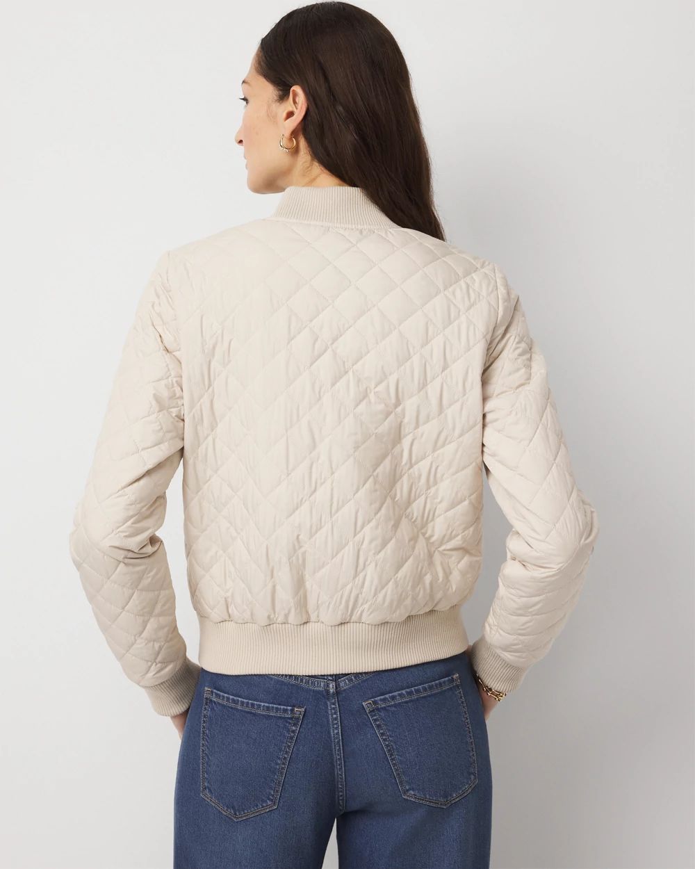 Petite Quilted Bomber Jacket