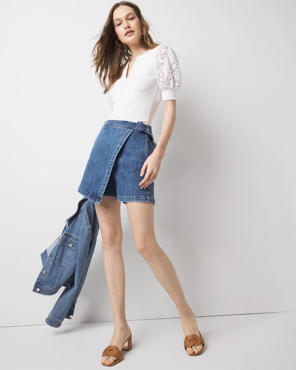Denim Skort - image 4