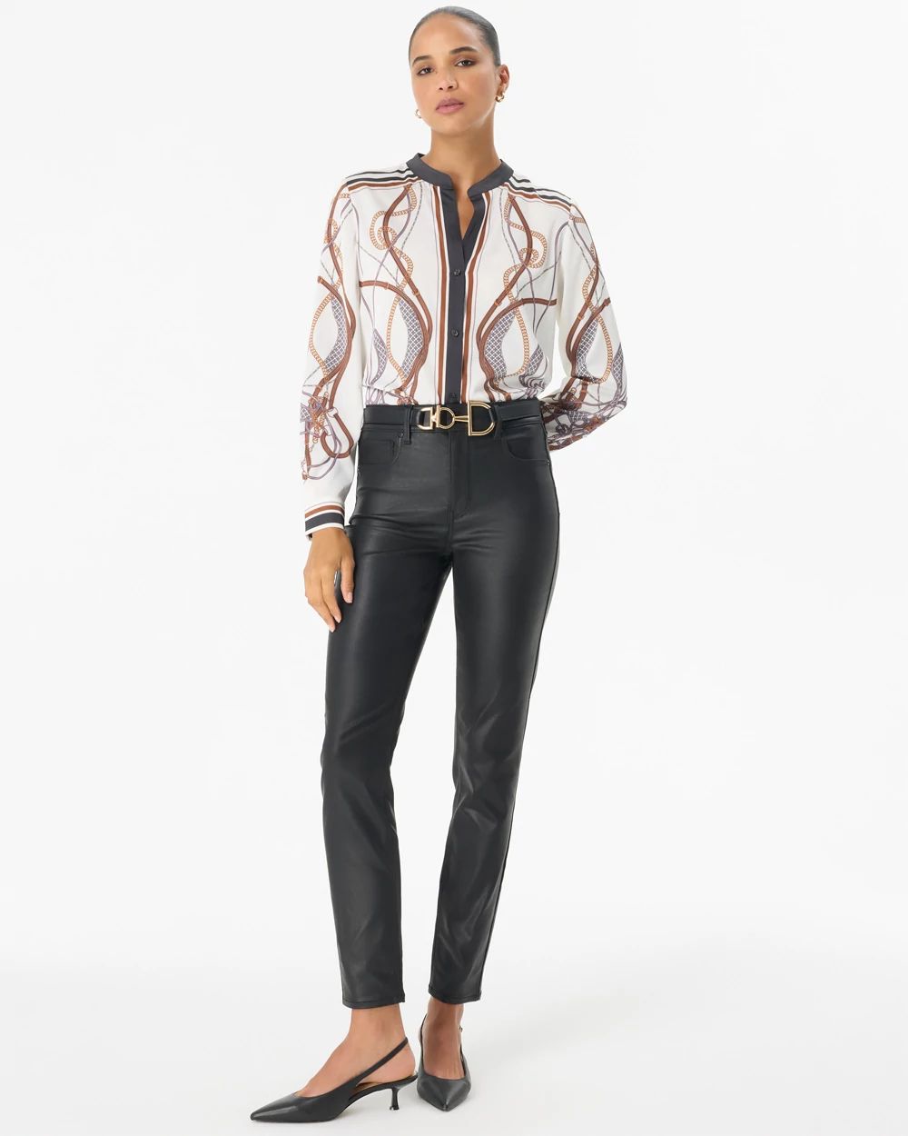 Petite Coated High-Rise Skinny Ankle Jeans click to view larger image.