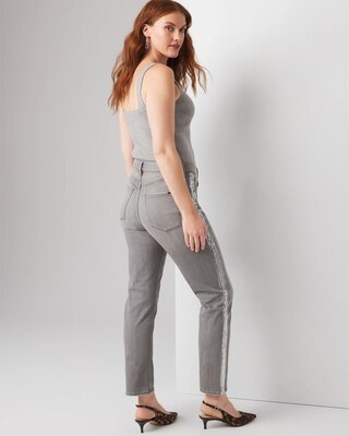 Foil Stripe Straight Jeans click to view larger image.