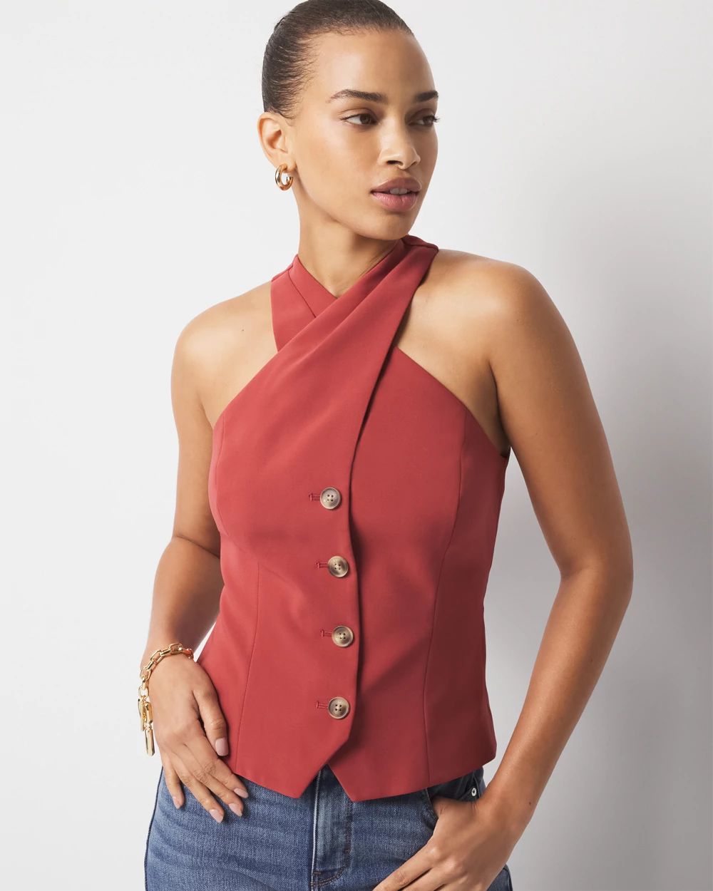 Petite Crossover Halter Vest