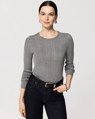 Petite Long Sleeve Crewneck Pullover
