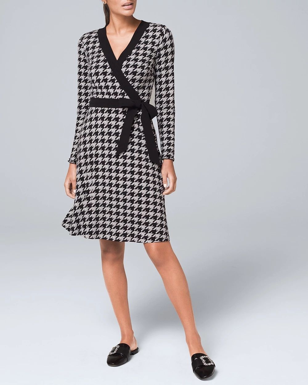 Long-Sleeve Reversible Matte Jersey Dress
