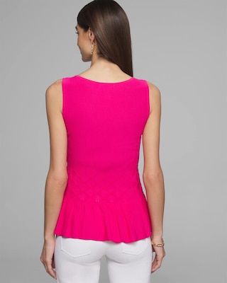 Outlet WHBM Sleeveless Multi Stitch Peplum Top click to view larger image.