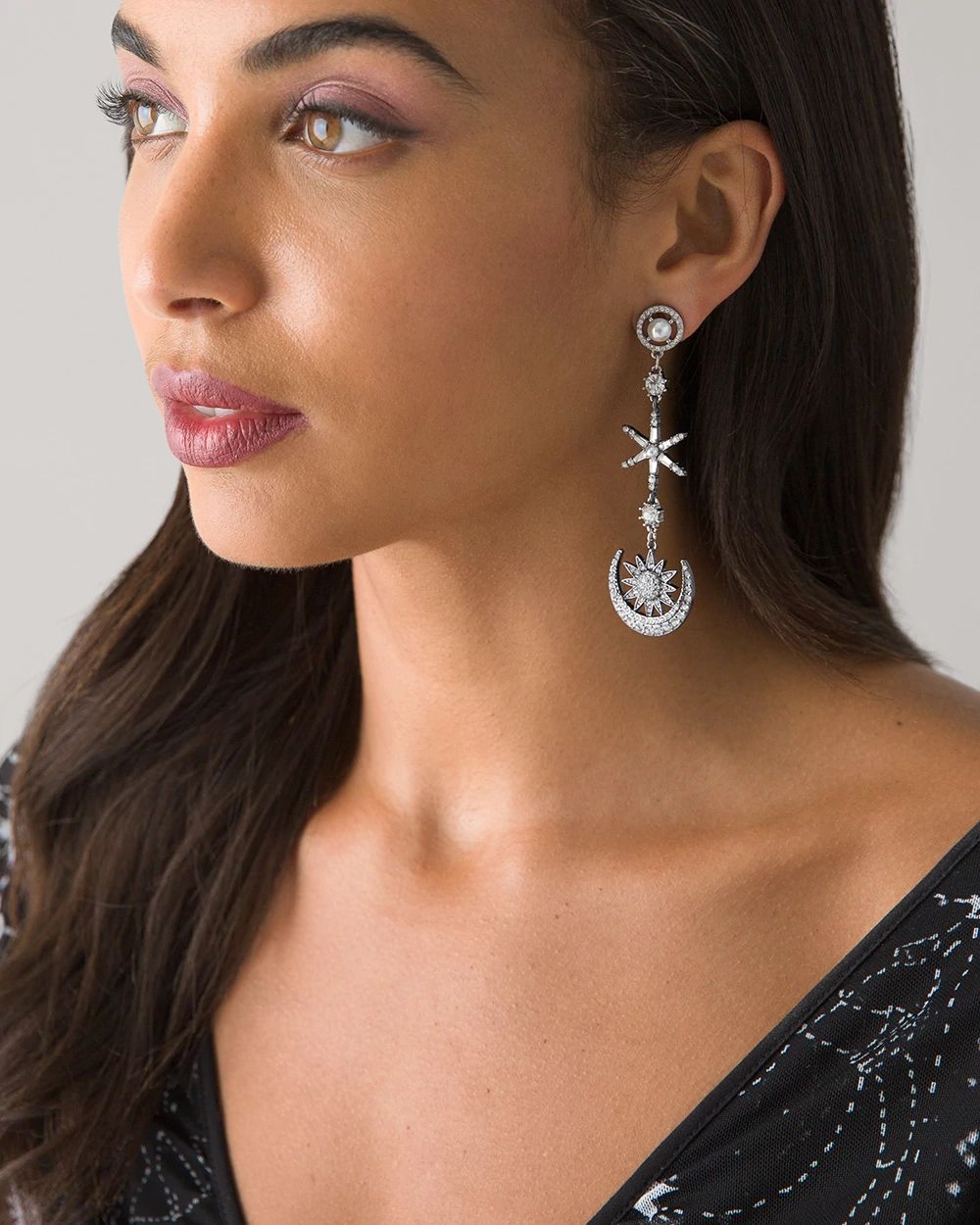 Crystal Celestial Linear Earrings