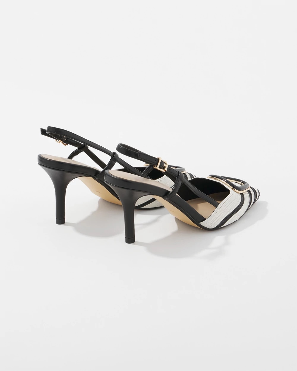 White House Black Market Black White Contrast Slingback Pump at