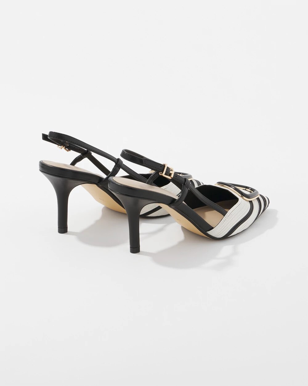 White House Black Market Black White Contrast Slingback Pump at