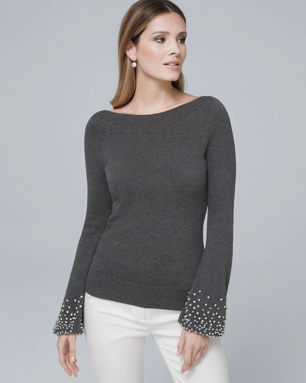Embellished-Cuff Sweater