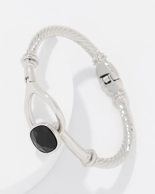 Black Glass Hinge Bracelet click to view larger image.