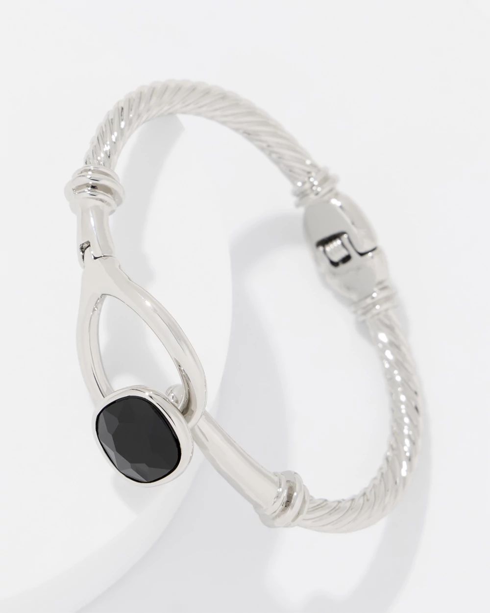 Black Glass Hinge Bracelet