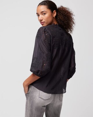 Embroidered Voile Blouse