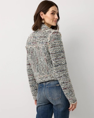 Shimmery Tweed Sweater Jacket click to view larger image.