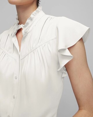 Short Sleeve Flutter Sleeve Shell Top