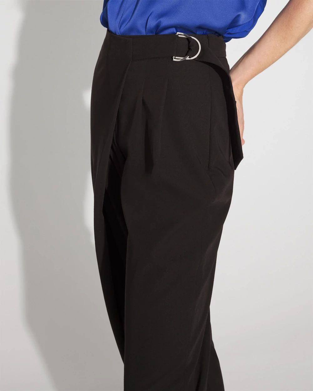 Wrap-Front Tapered Ankle Pant