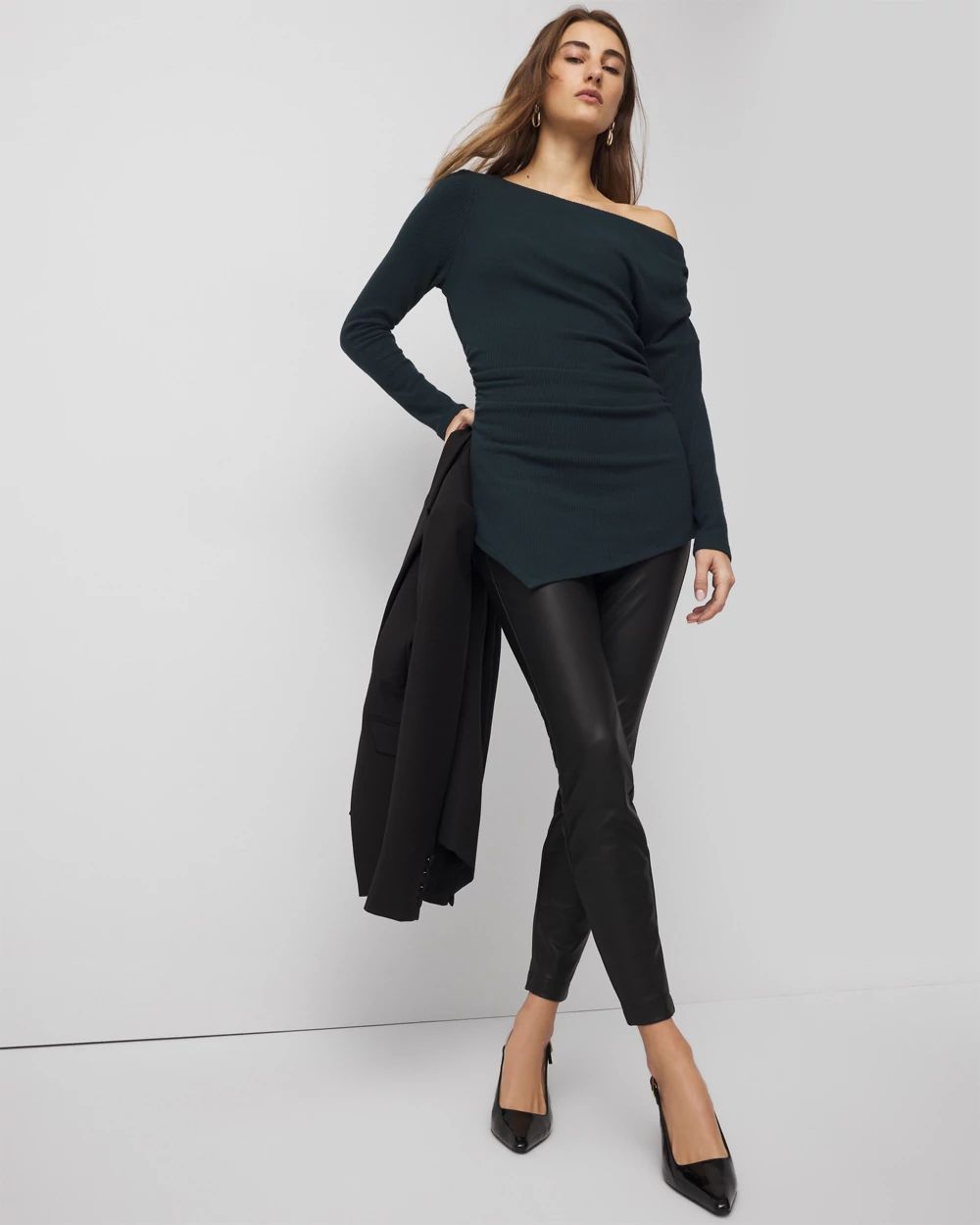 Asymmetrical Rib Snit Top