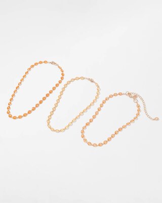 Gold + Peach Crystal Necklace