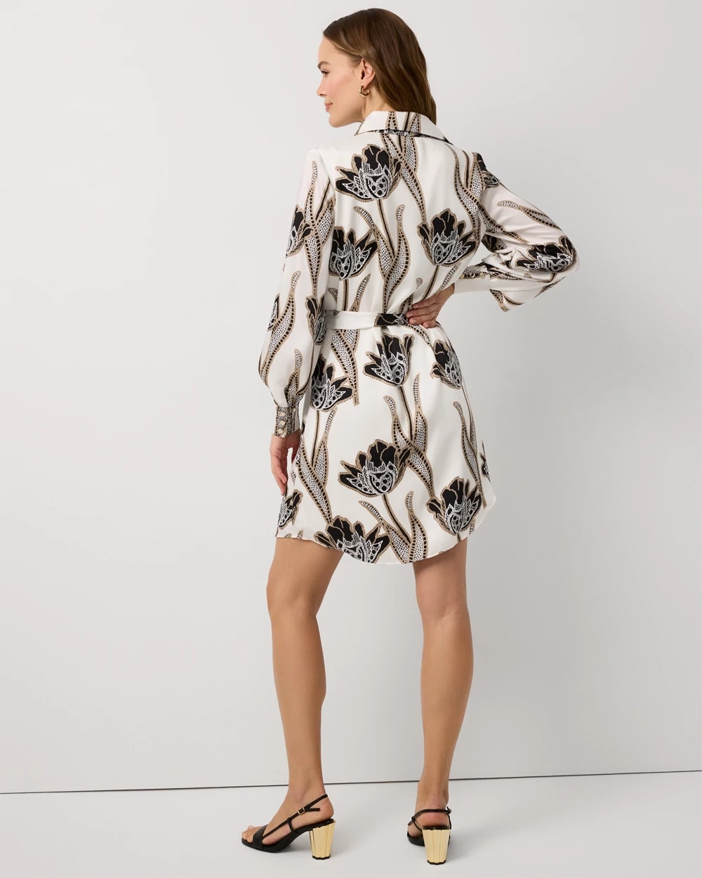 Satin Shirt Dress