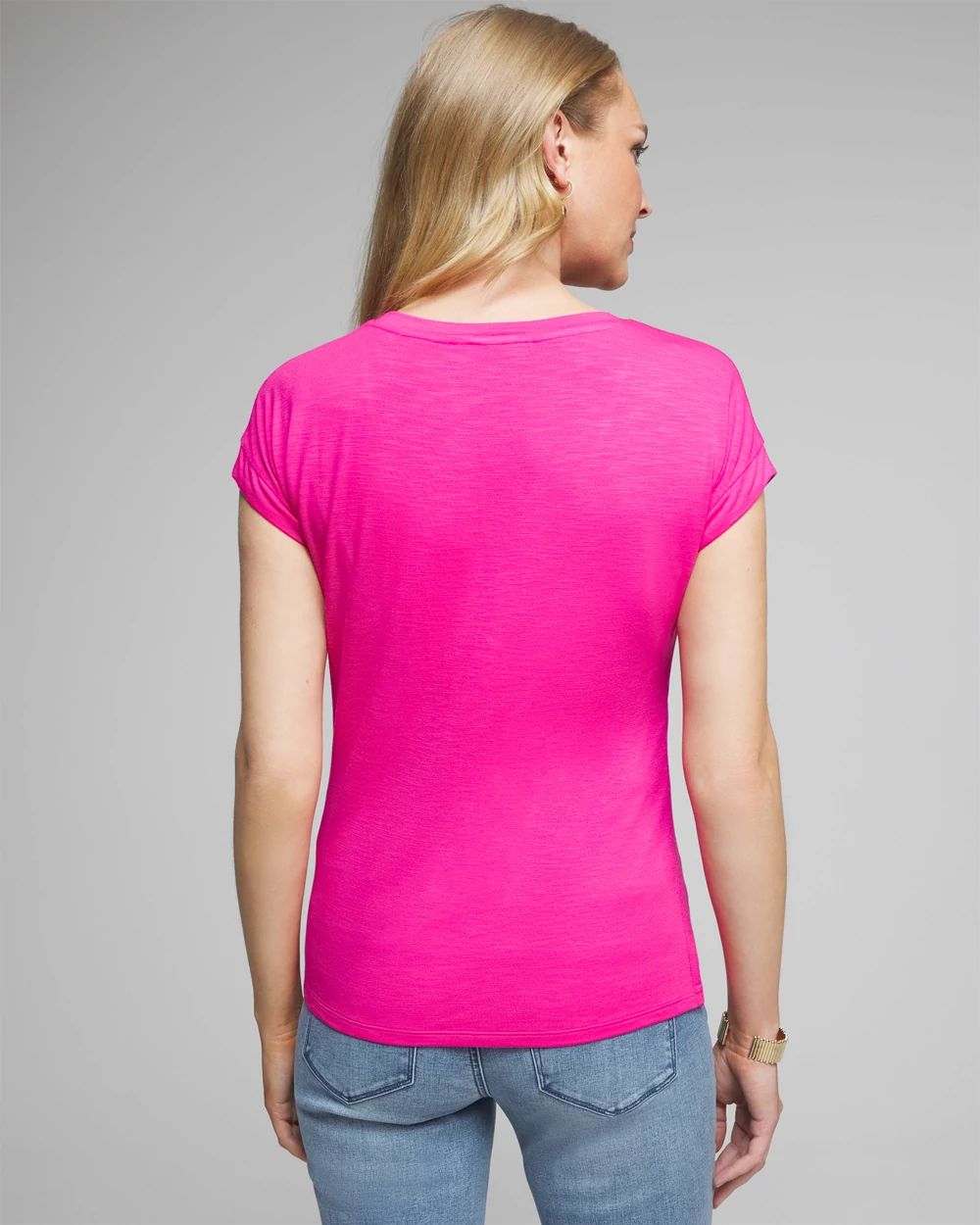 Outlet WHBM Short Sleeve Scoop Neck Tee click to view larger image.