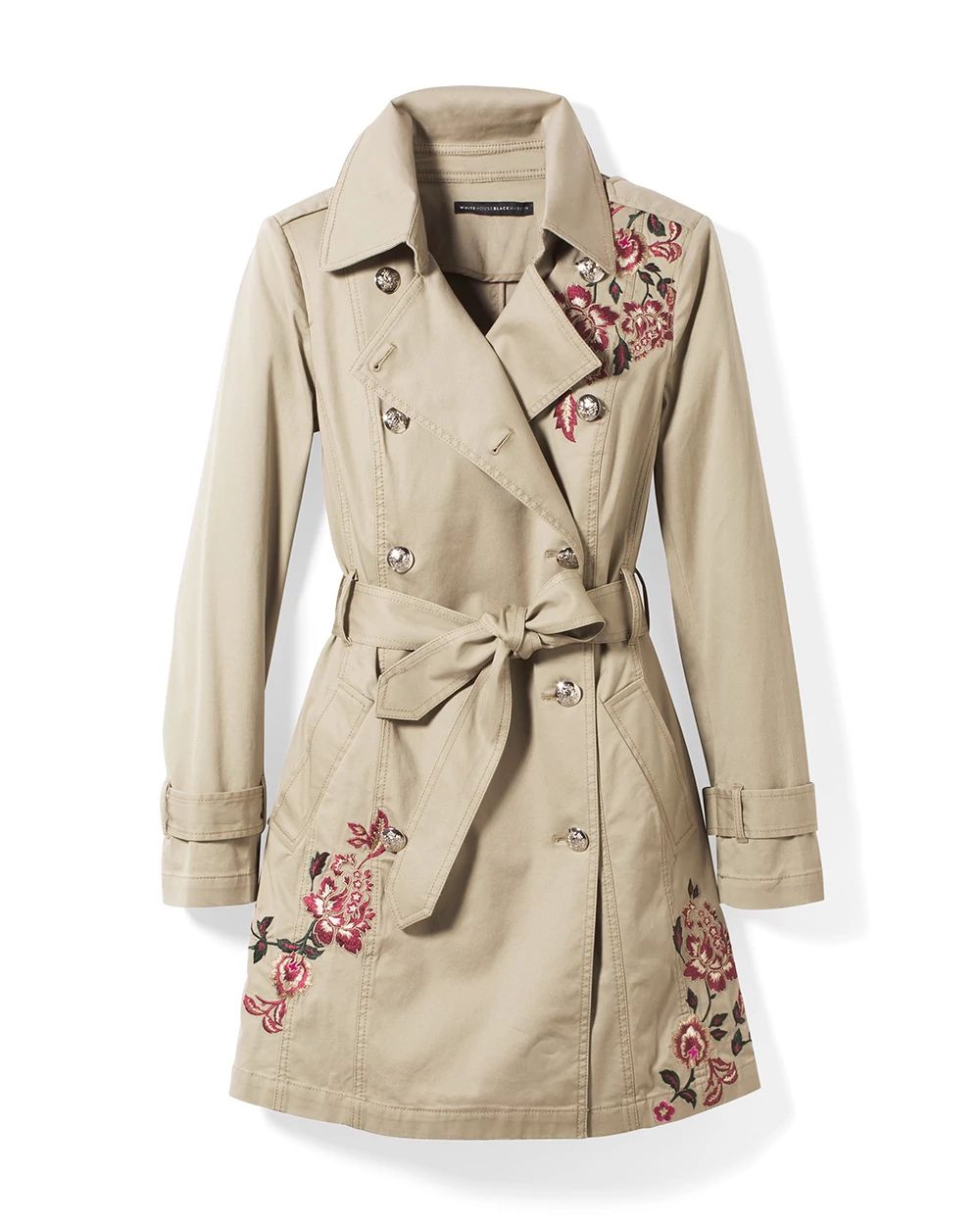 Embroidered Trench Coat White House Black Market