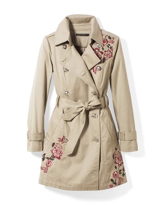 Embroidered Trench Coat