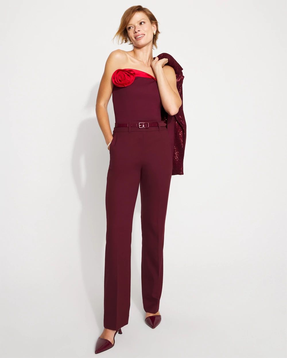 Floral Applique Ponte Bustier click to view larger image.