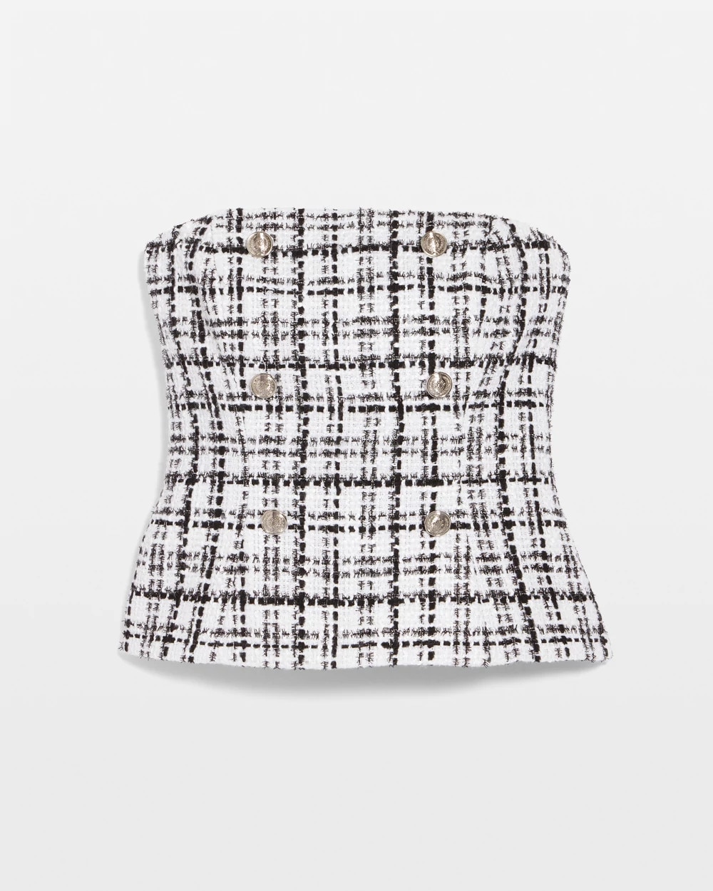 Petite Button Tweed Bustier