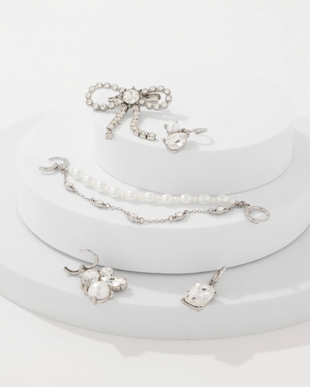 Rhinestone + Faux Pearl Shoe Charms