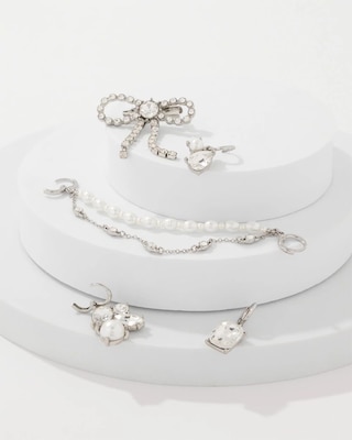 Rhinestone + Faux Pearl Shoe Charms click to view larger image.