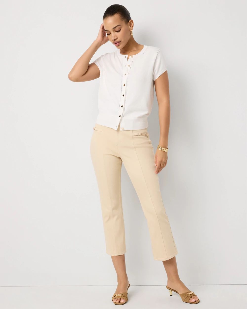 Horsebit High-Rise Kick Flare Jean