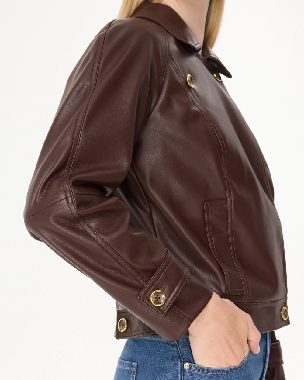 Faux Leather Jacket click to view larger image.