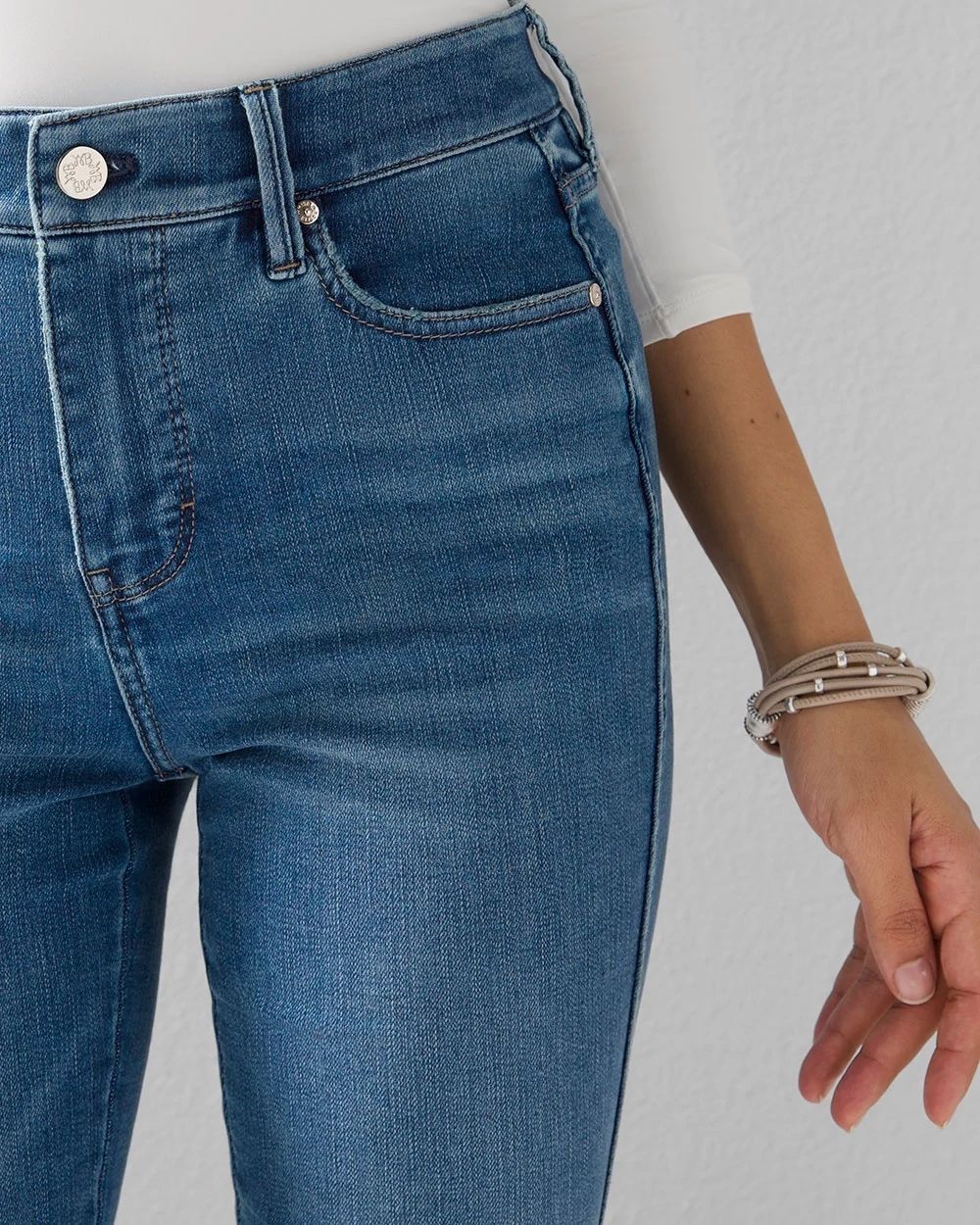Petite High-Rise Everyday Soft Denim  Skinny Flare Jeans click to view larger image.
