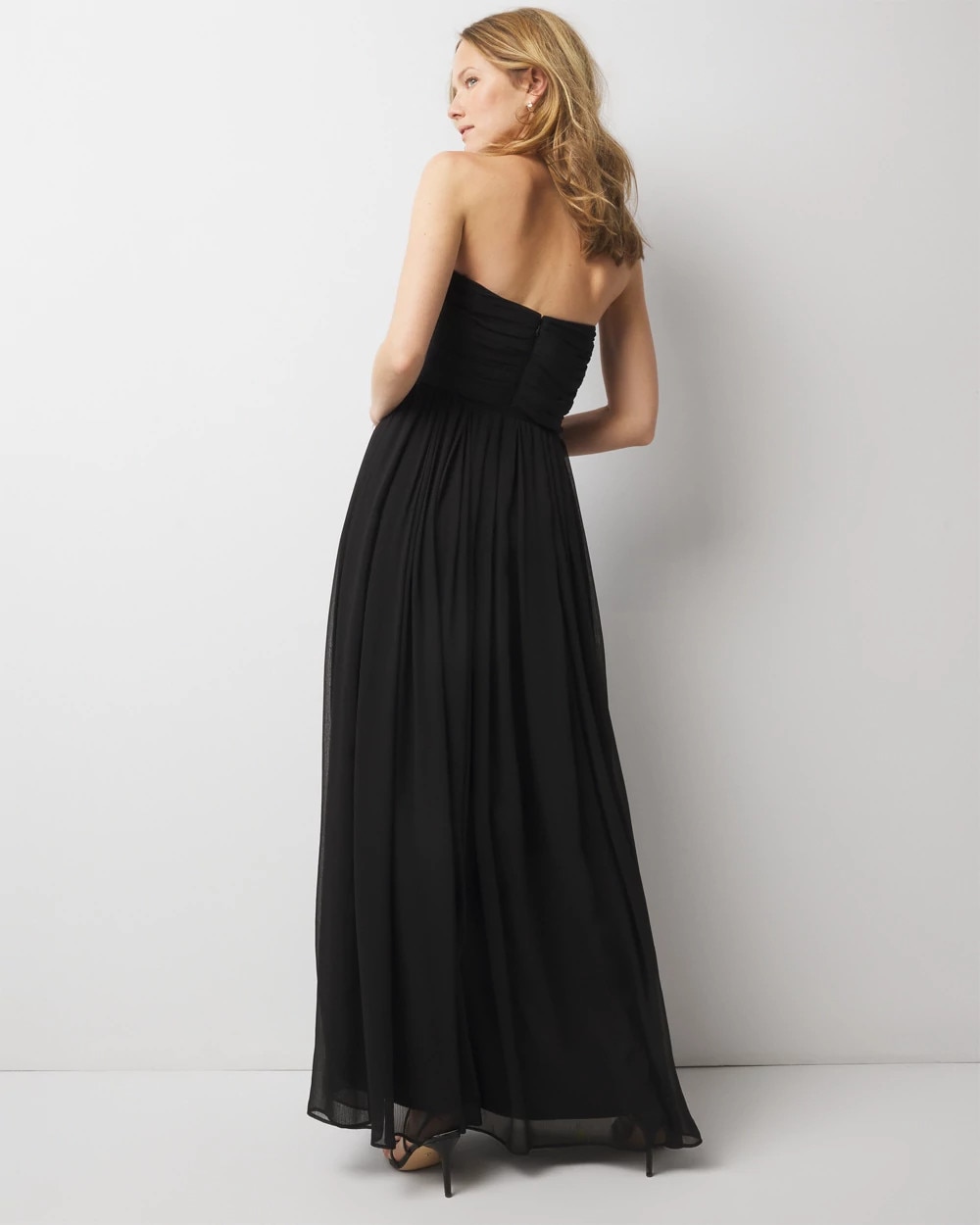 Strapless Chiffon Maxi Dress
