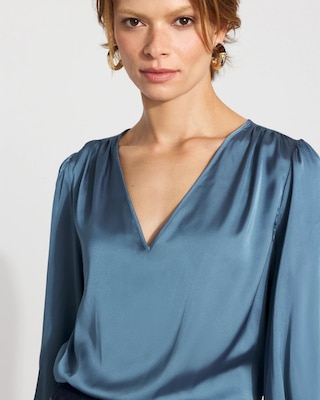 Satin Drama Sleeve Blouse click to view larger image.